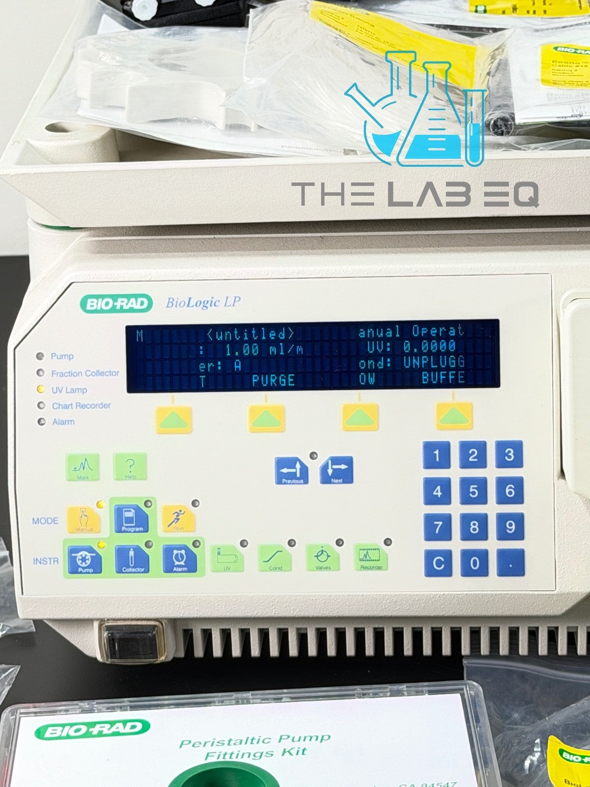 BioRad BioLogic DuoFlow 10 FPLC system with UV Detector w/ Extras