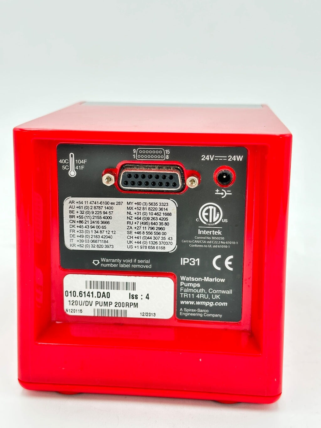 Watson Marlow 120U/DV Analogue Control Variable Speed Pump 010.6141.DA0 w/ Warr