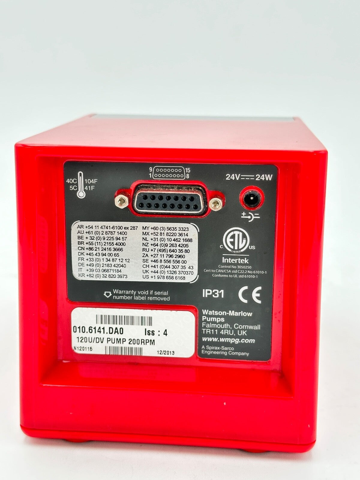 Watson Marlow 120U/DV Analogue Control Variable Speed Pump 010.6141.DA0 w/ Warr