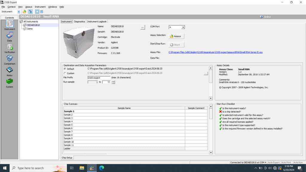 Agilent 2100 Bioanalyzer G2939B w/ laptop and software w/ Warranty