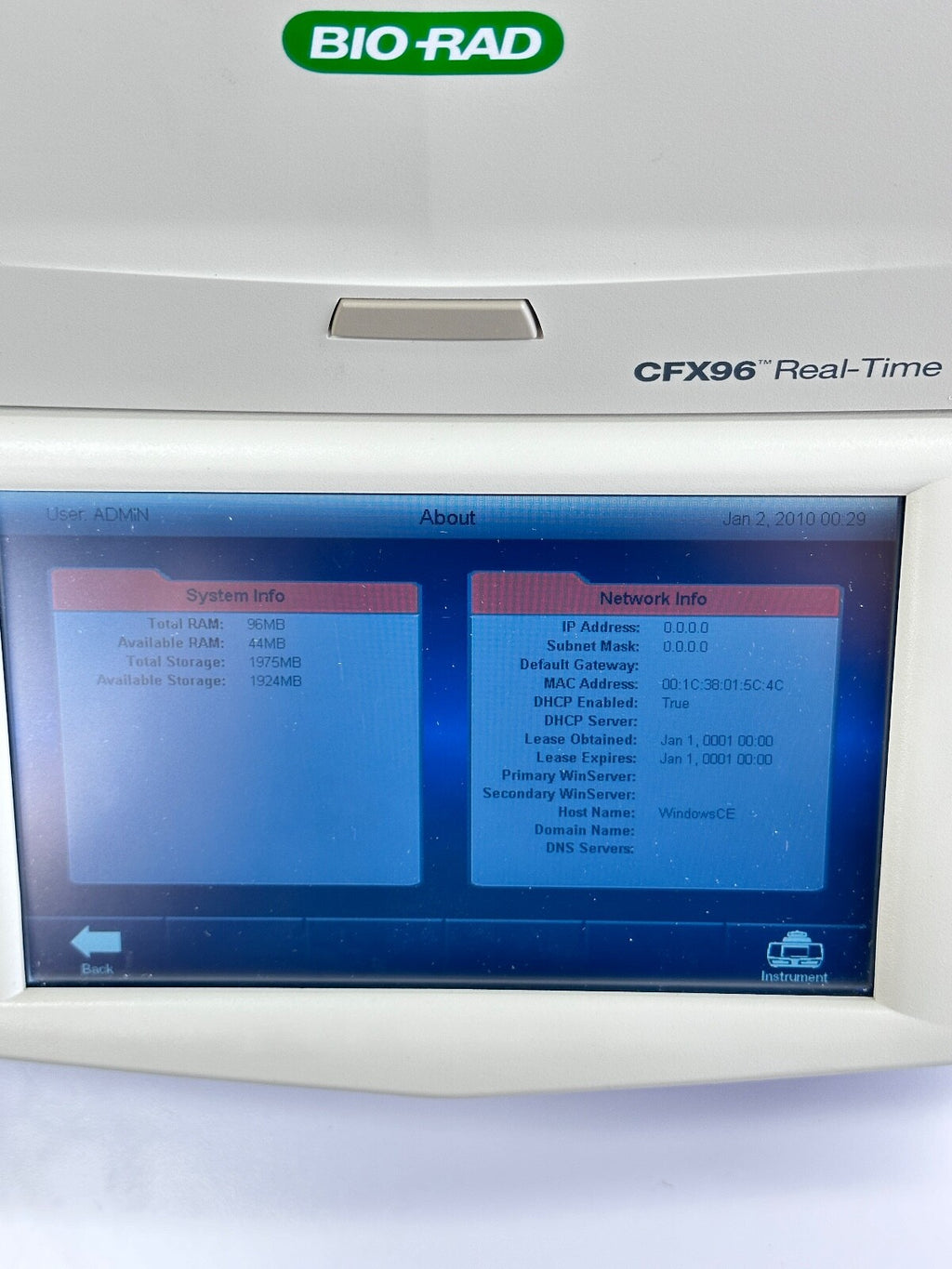 Bio-Rad C1000 Touch Thermal Cycler w CFX96 Optical Module w/laptop and software