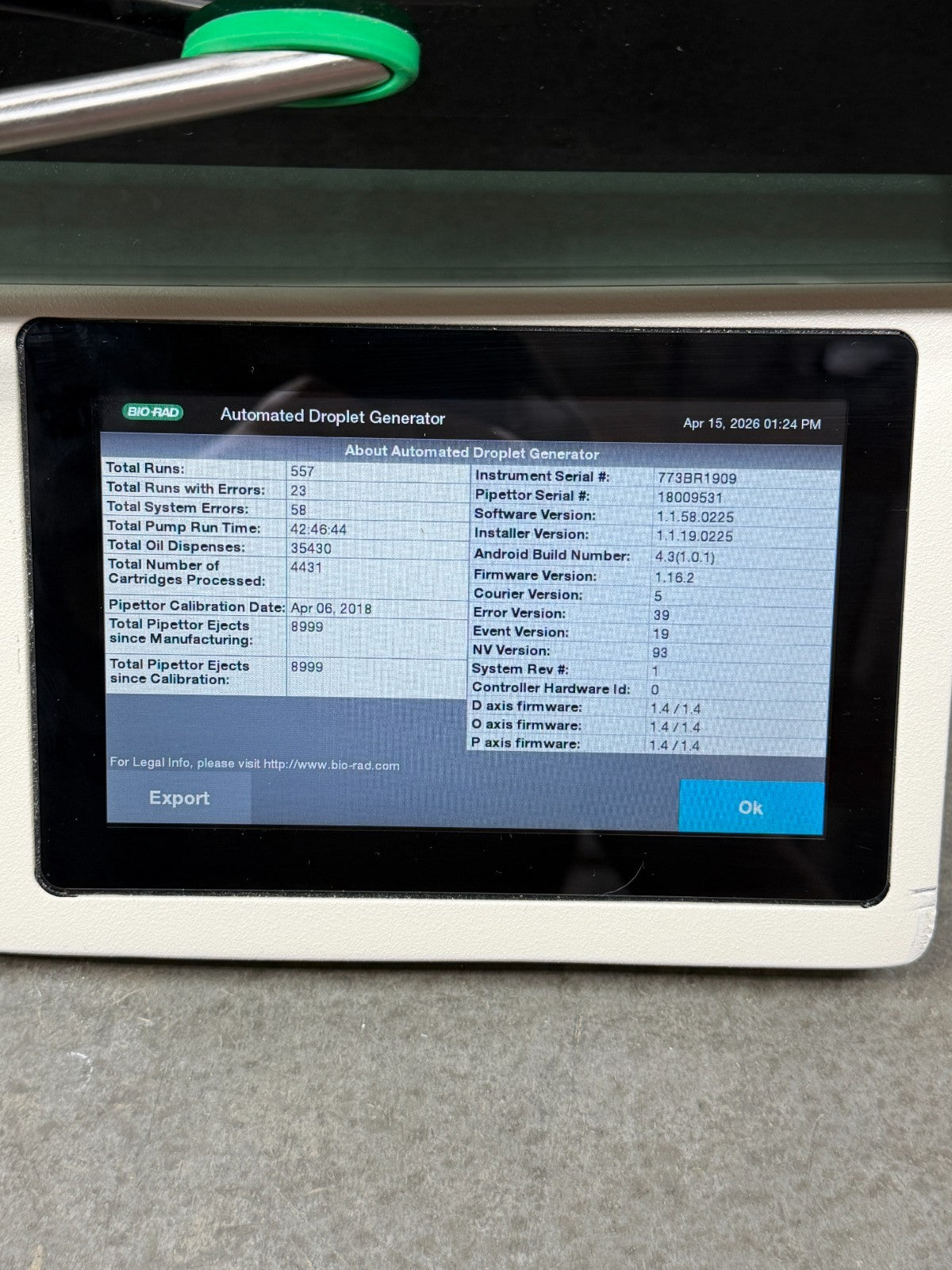 Bio-Rad QX200 AutoDG Automated Droplet Generator ddPCR Unit 96-Well w/ Warranty