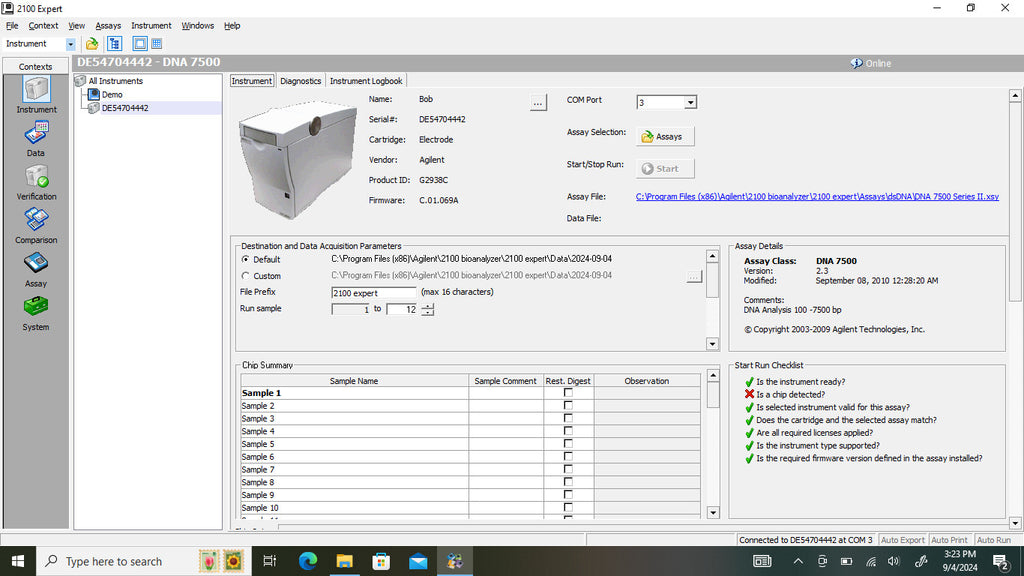 Agilent 2100 Bioanalyzer G2938C w/ laptop and software w/ Warranty