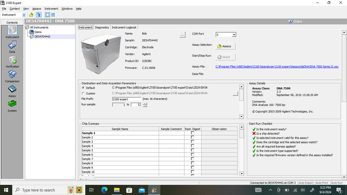Agilent 2100 Bioanalyzer G2938C w/ laptop and software w/ Warranty