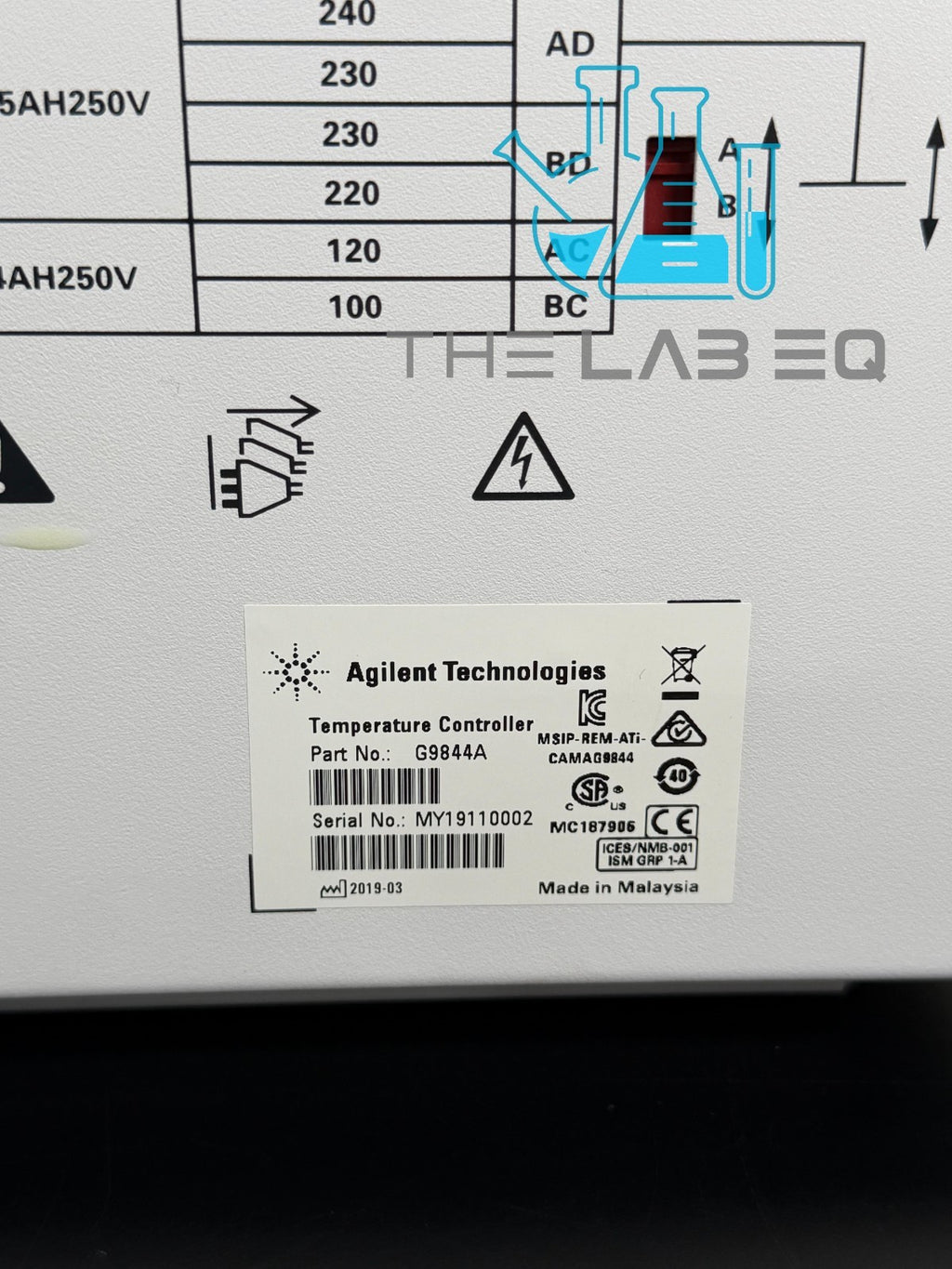 Agilent Cary Eclipse Fluorescence Spectrophotometer G9800A + G9844A Temperature